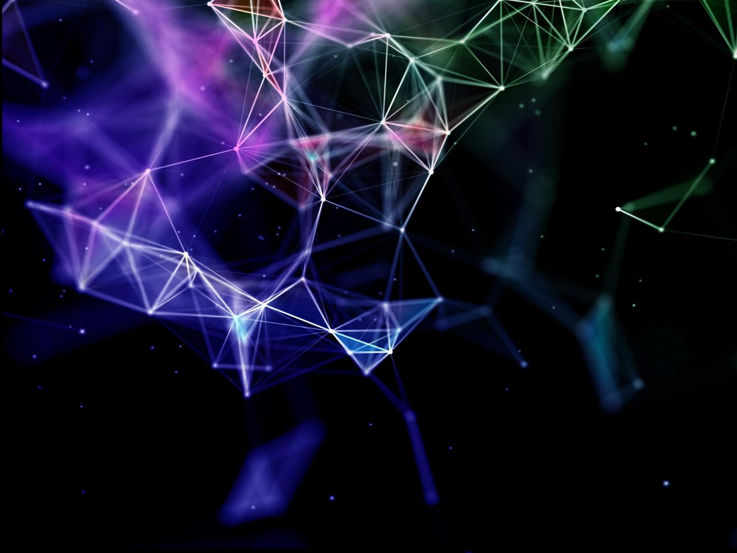 Abstract connected data network representing generative search systems