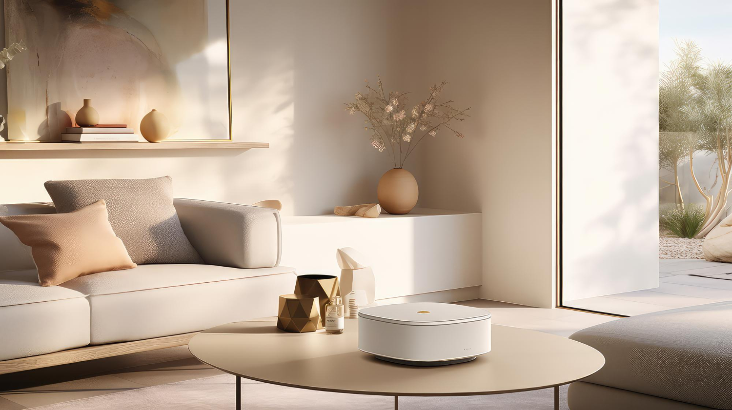 Bright modern living room representing home hygiene and air care products in Malaysia