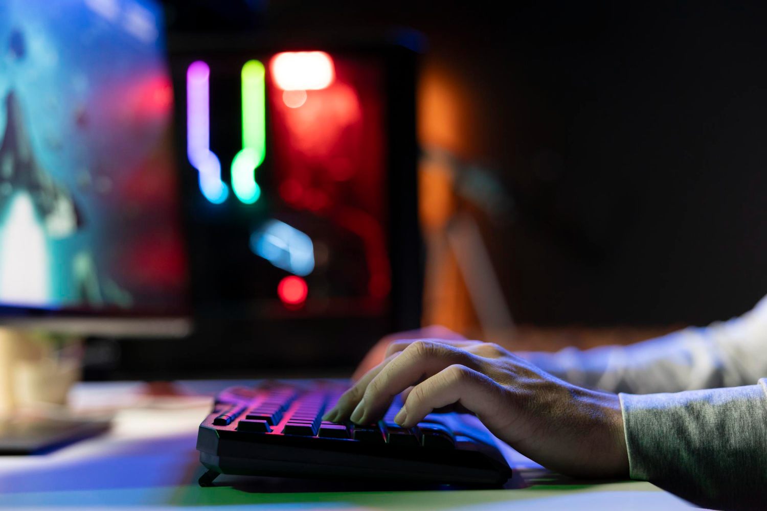 Colourful gaming setup for an HP Victus comparison guide