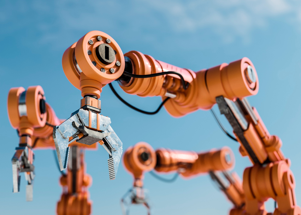 Manufacturing automation robotic arm and machine vision system